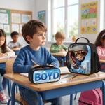 Personalized Cartoon Dinosaur 3D Photo Backpack Lunch Bag Pencil Case Set of 3 with Name Back to School Birthday Gift for Kids Dinosaur Lovers