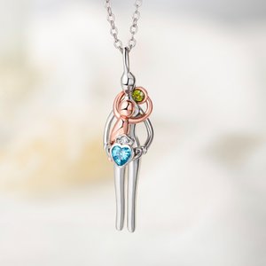 Collier personnalisé raffiné « Parent & Child » avec pierres de naissance – Bijou de famille – Cadeau pour la Fête des Mères ou un anniversaire, pour maman ou grand-mère