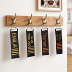Personalized Embroidered Text Dan Rank Black Belt Keychain Martial Arts Bag Tag Birthday Black Belt Promotion Gift for Karate Taekwondo Lover Coach