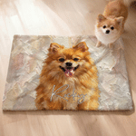 Personalized Multicolour Pet Portrait Soft Pet Blanket with Name Living Room Daily Use Birthday Gift for Pet Owner
