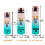 Personalised Soccer Sports Boy Girl Photo Gradient Water Bottle with Name and Number Training Outdoor Use Birthday Gift for Kids Teenagers