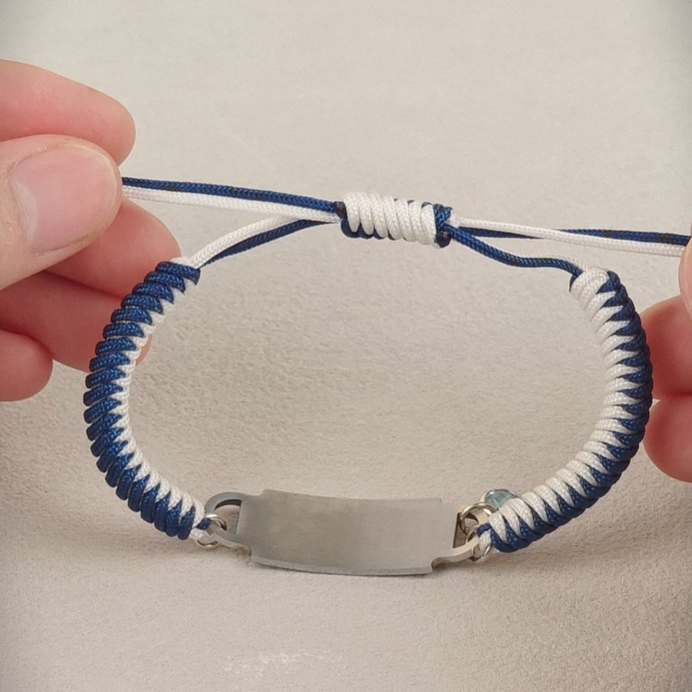 Personalised Adjustable Rope QR Code Medical Alert ID Bracelet with Birthstone and Text Emergency Gift for Diabetes Allergy Epilepsy Patient 5