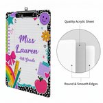 Personalized Preppy Style Doodle School Stationery Clipboard with Low Profile Clip Daily Use Teacher's Day Back to School Gift for Teacher