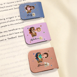 Personalized Butterfly Birth Flower Cartoon Character Magnetic PU Leather Bookmark Clip with Name Daily Reading Accessory Birthday Gift for Bookworm
