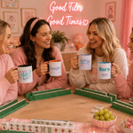 Personalized Fun Mahjong Design Ceramic Mug with Name Tea Coffee Cup Game Night Birthday Gift for Mahjong Enthusiast