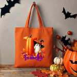Personalized Magic Ghost Pumpkin Canvas Bag with Name Halloween Party Gift for Boys Girls