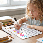 Personalised Cartoon Kid Character Name Tracing Board with Dry-Erase Pen Home Learning Accessory Back to School Birthday Gift for Kids