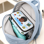 Personalized I Am Kind Brave Smart Cartoon Boy Girl Grid Pencil Case Pouch with Name Back to School Affirmation Gift for Kids