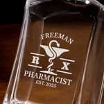 Personalized Rod of Asclepius Whisky Decanter Birthday Gift for Doctors Whiskey Lovers