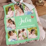 Personalisierte Foto Kuscheldecke | mit Text und 7 Fotos | Muttertag Geburtstag Geschenk für Familie Freunde