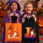 Personalized Magic Ghost Pumpkin Canvas Bag with Name Halloween Party Gift for Boys Girls