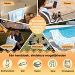 Gepersonaliseerd zacht en sneldrogend extra groot strandlaken met naam en tropische bloemen verjaardags- en strandfeestcadeau voor haar