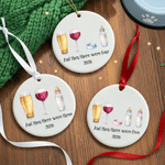 Personalised Beer Baby Bottle Ceramic Ornament with Text and Year Home Decor Baptismal Baby Party Birthday Gift for New Parents