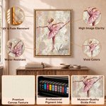 Personalized Modern Oil Painting Style Dancer Portrait Canvas Prints with Name Home Wall Decor Ship from USA Birthday Gift for Dancers Ballet Lovers