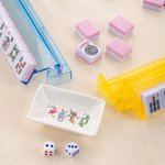 Personalized Chinese-Style Floral Ceramic Mahjong Dice Dish with Name Mahjong Game Night Family Gathering Gift for Mahjong Lovers