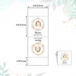Personalised Watercolour Flower Wreath Face Photo Cotton 50 Pcs Sewing Labels with Name Birthday Gift for Knitting DIY Craft Lovers