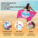 Serviette de plage personnalisée avec silhouette de joueur volley-ball nom et numéro - Cadeau d'été pour les amateurs de volley-ball