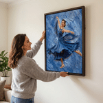 Personalized Modern Oil Painting Style Dancer Portrait Canvas Prints with Name Home Wall Decor Ship from USA Birthday Gift for Dancers Ballet Lovers