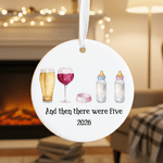 Personalised Beer Baby Bottle Ceramic Ornament with Text and Year Home Decor Baptismal Baby Party Birthday Gift for New Parents