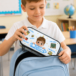 Personalized I Am Kind Brave Smart Cartoon Boy Girl Grid Pencil Case Pouch with Name Back to School Affirmation Gift for Kids