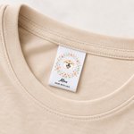 Personalised Watercolour Flower Wreath Face Photo Cotton 50 Pcs Sewing Labels with Name Birthday Gift for Knitting DIY Craft Lovers