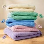 Personalised Embroidered Wildflower Cotton Knit Baby Blanket with Name Birthday Baby Shower Gift for Infants Baby Girls