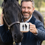 Personalised Western Horse Riding 12 oz Ceramic Coffee Mug with Handle and Name Daily Use Horse Training Gift for Horse Owners Lovers