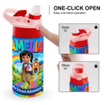 Personalised 3D Pixar Style Cartoon Character 12 oz Insulated Water Bottle with Name Back to School Birthday Gift for Kids Boys