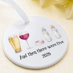 Personalised Beer Baby Bottle Ceramic Ornament with Text and Year Home Decor Baptismal Baby Party Birthday Gift for New Parents