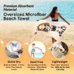 Personalized Cartoon Soccer Player Photo Quick Dry Oversized Beach Towel with Name Summer Vacation Beach Party Birthday Gift for Soccer Player Lover