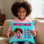 Personalized Cartoon Black Girl Bible Verse Name Soft Throw Pillow Cover Home Decor Religious Birthday Gift for Girls