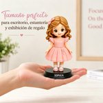 Figura Chibi 3D personalizada con foto base de madera y texto decoración de escritorio regalo de cumpleaños o aniversario para amigos y la familia