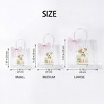 Personalized Cute Floral Dog Animal Clear Gift Bag with Name Daily Use Birthday Gift for Kids