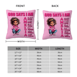 Personalized Cartoon Black Girl Bible Verse Name Soft Throw Pillow Cover Home Decor Religious Birthday Gift for Girls