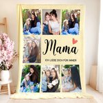 Personalisierte Foto Kuscheldecke | mit Text und 7 Fotos | Muttertag Geburtstag Geschenk für Familie Freunde