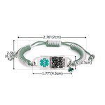Personalised Adjustable Rope Medical Alert ID Bracelet with Birthstone and Text Emergency Allergy Gift for Men Women