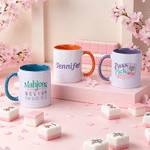 Personalized Fun Mahjong Design Ceramic Mug with Name Tea Coffee Cup Game Night Birthday Gift for Mahjong Enthusiast