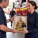 Lámina en lienzo enmarcada personalizada con foto de un bombero al estilo de pintura al óleo, con nombre, para decorar el hogar. Envío desde EE. UU. Regalo de cumpleaños para un familiar bombero.