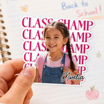 Personalised Multicolour School Star Class Champ Kid Photo Stickers with Name Back to School Birthday Gift Gift for Kids Students