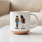 Personalised Western Horse Riding 12 oz Ceramic Coffee Mug with Handle and Name Daily Use Horse Training Gift for Horse Owners Lovers
