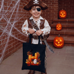 Personalized Magic Ghost Pumpkin Canvas Bag with Name Halloween Party Gift for Boys Girls