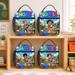 Personalised 3D Pixar Style Cartoon Character Insulated Lunch Bag with Name Daily Use Back to School Birthday Gift for Kids Students