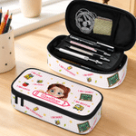 Personalized I Am Kind Brave Smart Cartoon Boy Girl Grid Pencil Case Pouch with Name Back to School Affirmation Gift for Kids