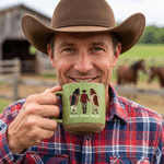 Personalised Western Horse Riding 12 oz Ceramic Coffee Mug with Handle and Name Daily Use Horse Training Gift for Horse Owners Lovers