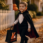 Personalised Cartoon Pumpkin Ghost Large Capacity Tote Bag with Name and Initial Halloween Party Gift for Family Kid