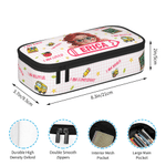 Personalized I Am Kind Brave Smart Cartoon Boy Girl Grid Pencil Case Pouch with Name Back to School Affirmation Gift for Kids
