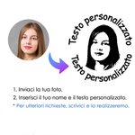 Timbro autoinchiostrante personalizzato con ritratto e testo - Regalo di ringraziamento e ritorno a scuola per insegnanti
