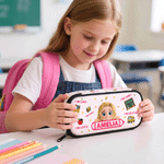 Personalized I Am Kind Brave Smart Cartoon Boy Girl Grid Pencil Case Pouch with Name Back to School Affirmation Gift for Kids