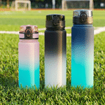 Personalised Soccer Sports Boy Girl Photo Gradient Water Bottle with Name and Number Training Outdoor Use Birthday Gift for Kids Teenagers