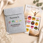 Personalised Cute Cartoon Vegetable Felt Weight Loss Slimming Folder with Name and Text Daily Use Birthday Gift for Men Women